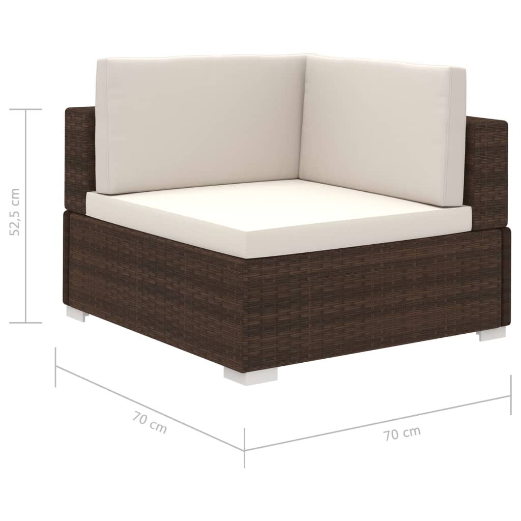 Set Mobilier De Grădină Cu Perne, 8 Piese, , Poliratan