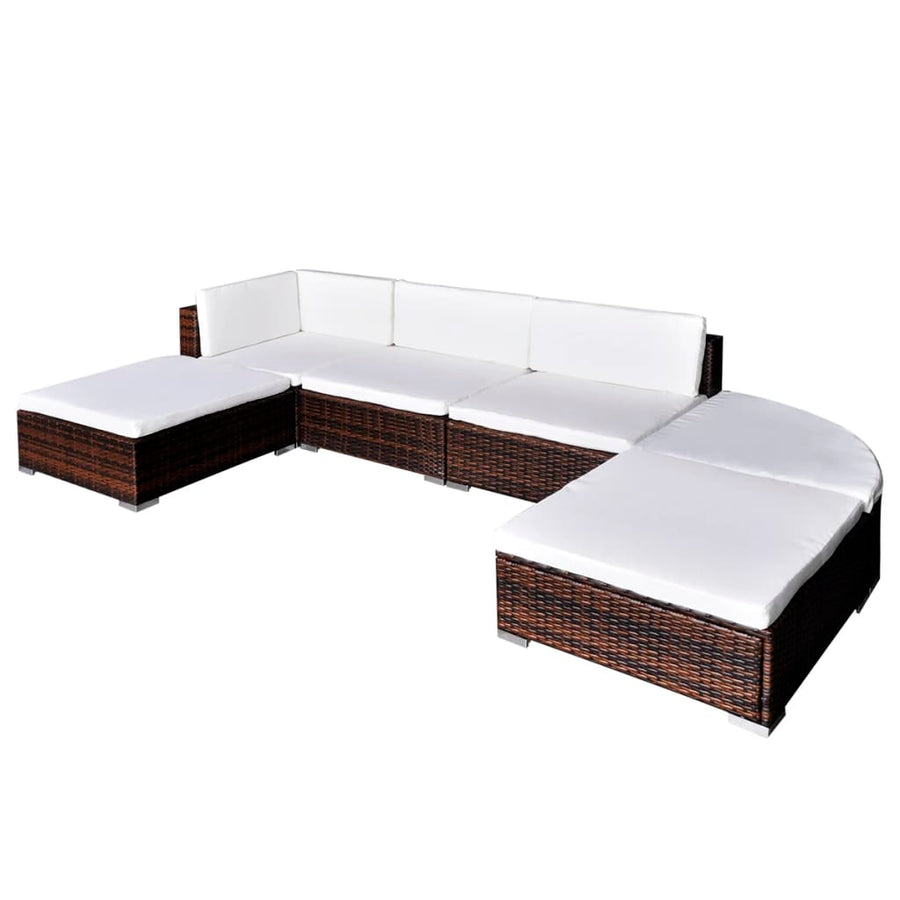 Set Mobilier De Grădină Cu Perne, 6 Piese, , Poliratan