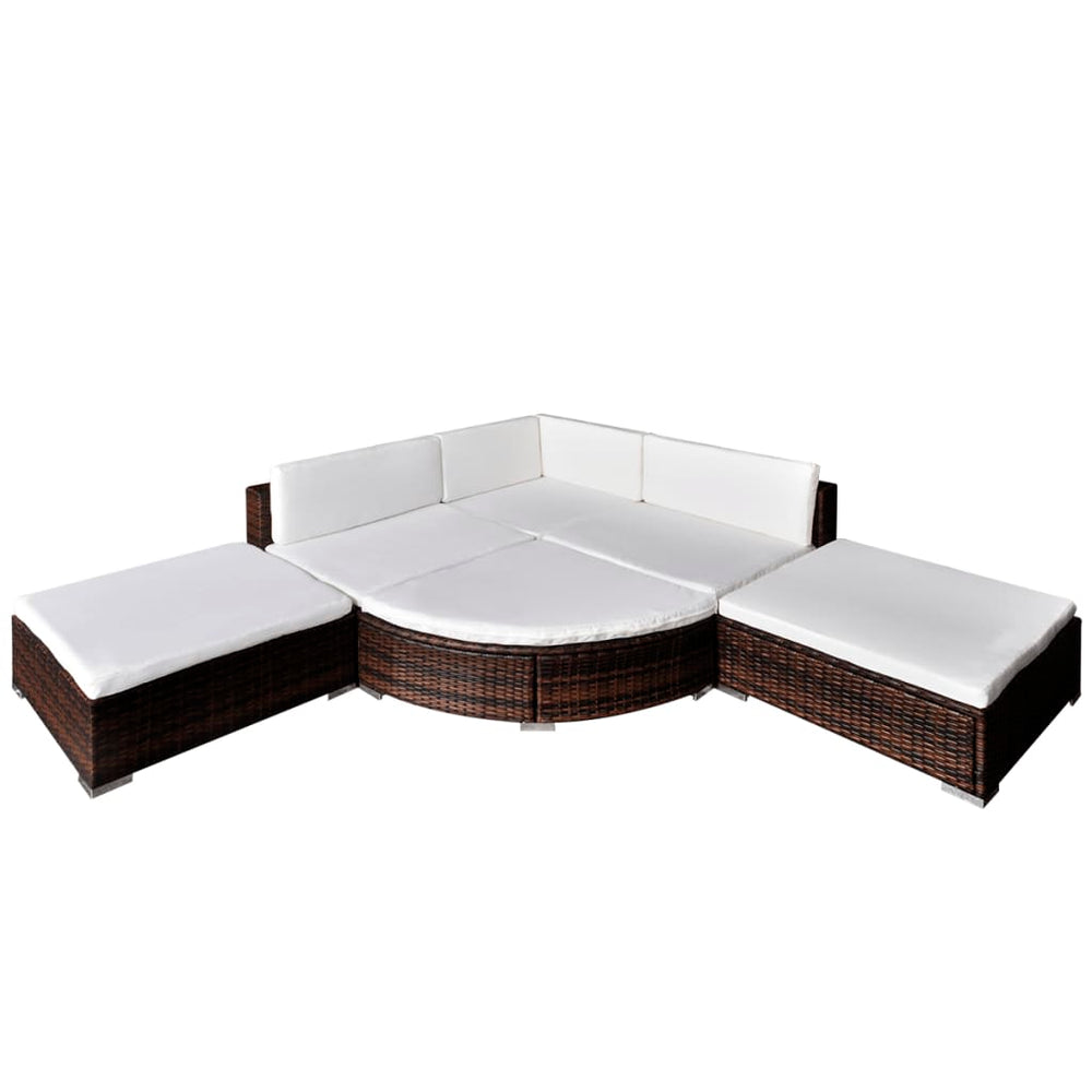 Set Mobilier De Grădină Cu Perne, 6 Piese, , Poliratan
