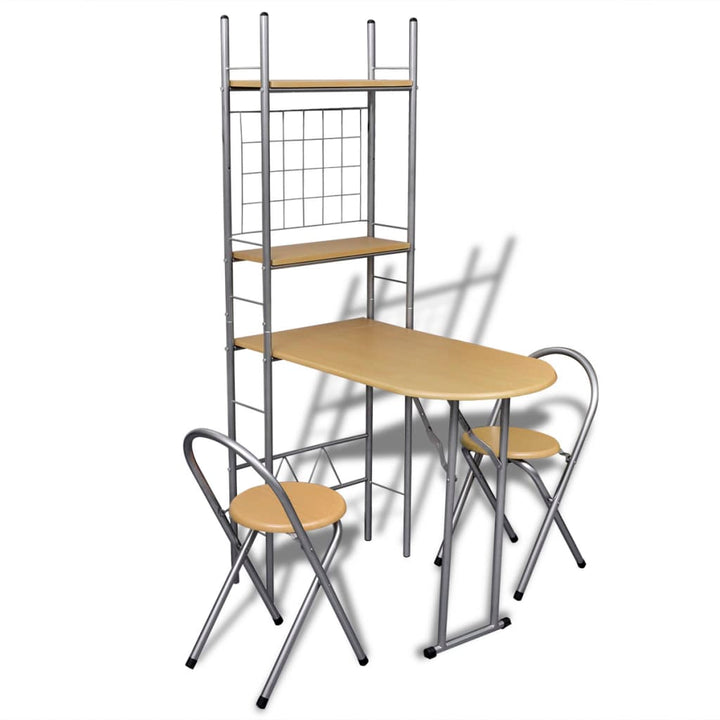 Set Mobilier Bucătărie Cu Depozitare, 3 Piese, Alb, Mdf Și Oțel