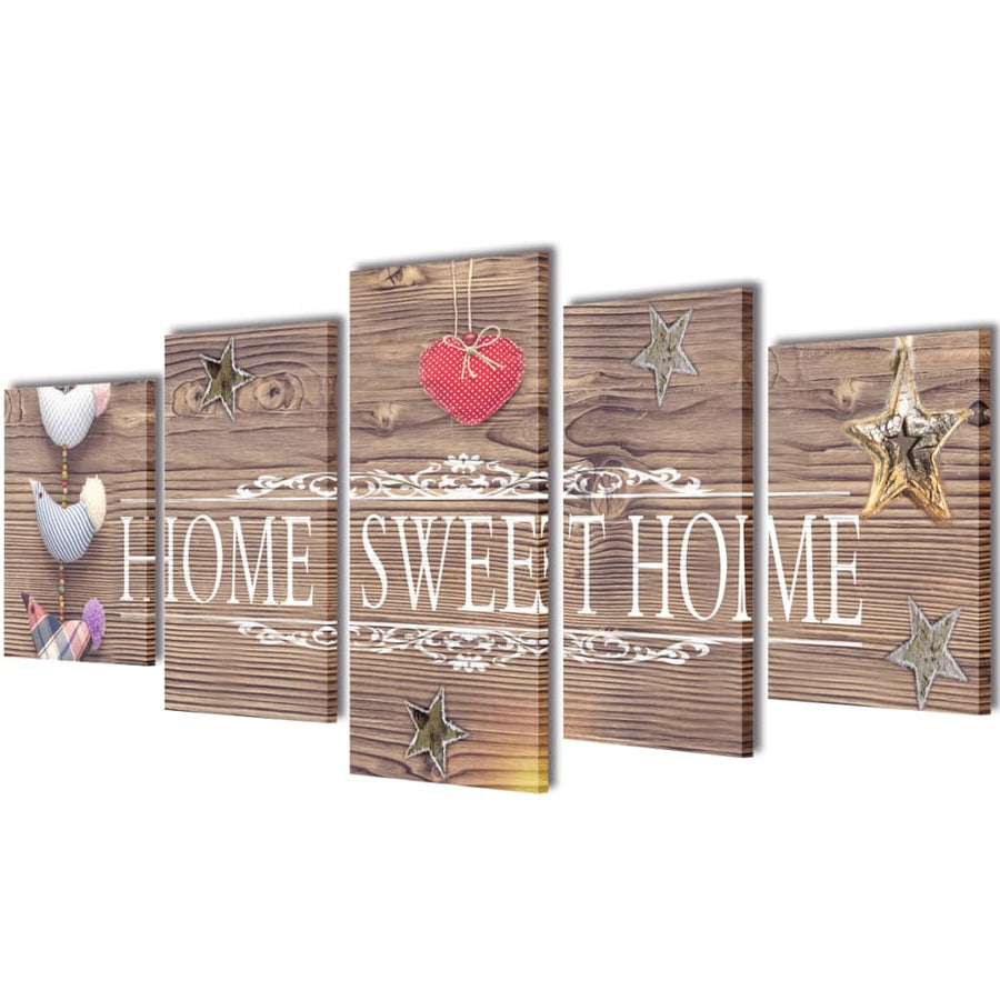 Set Tablouri Din Pânză Cu Imprimeu Home Sweet Home,