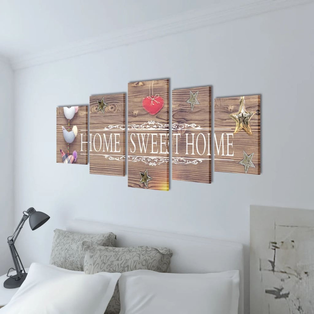Set Tablouri Din Pânză Cu Imprimeu Home Sweet Home,