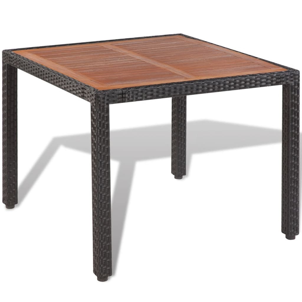 Set Mobilier De Exterior Cu Perne, 5 Piese, Negru, Poliratan