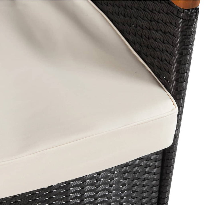 Set Mobilier De Exterior Cu Perne, 5 Piese, Negru, Poliratan