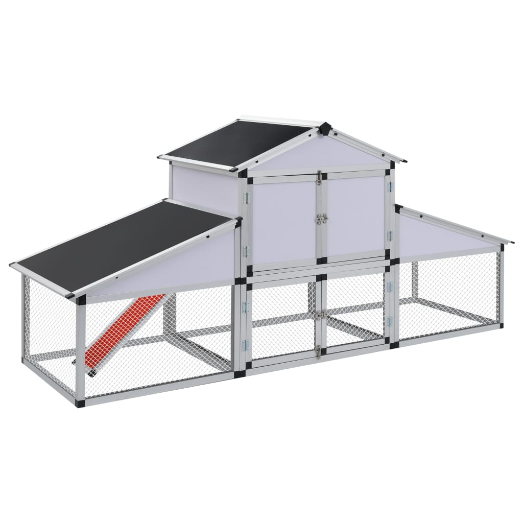 41323  Coteț De Găini Cu Zonă De Mișcare Și Repaus Aluminiu