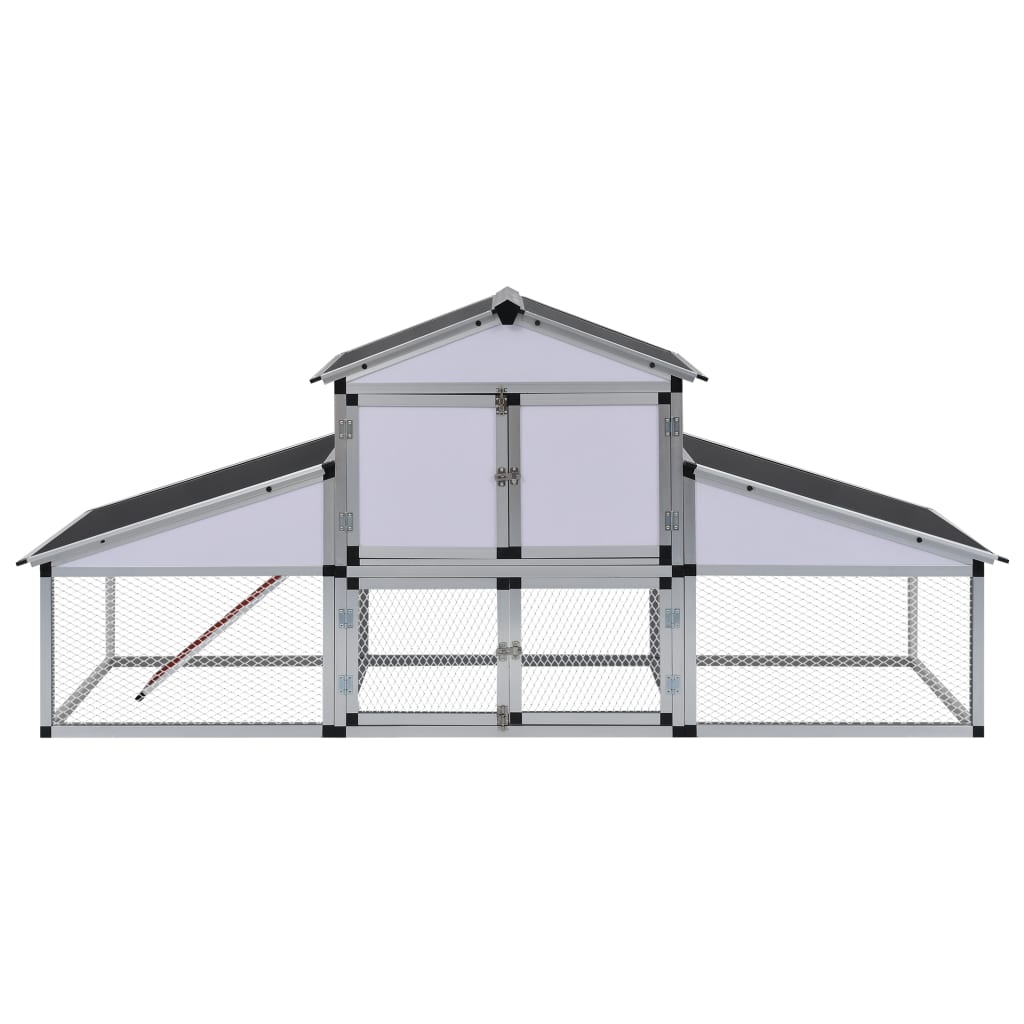 41323  Coteț De Găini Cu Zonă De Mișcare Și Repaus Aluminiu