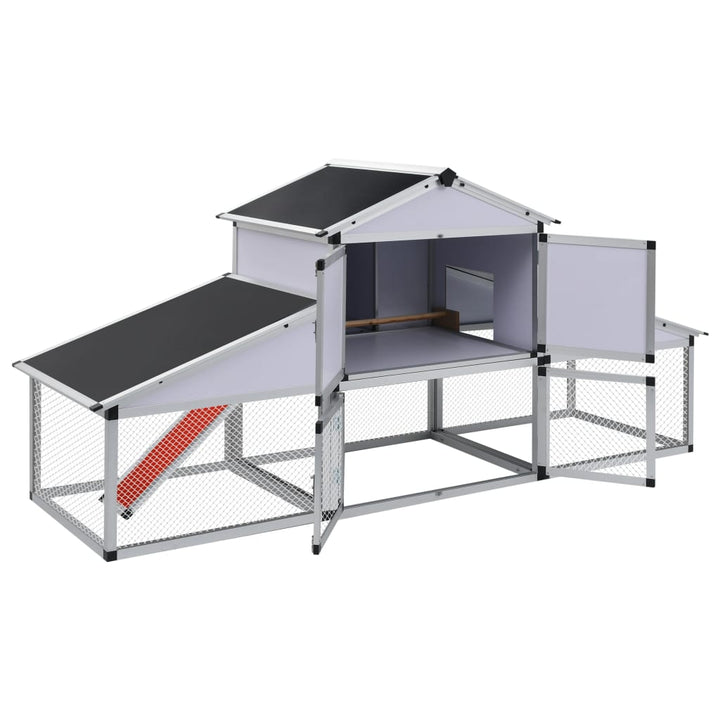 41323  Coteț De Găini Cu Zonă De Mișcare Și Repaus Aluminiu