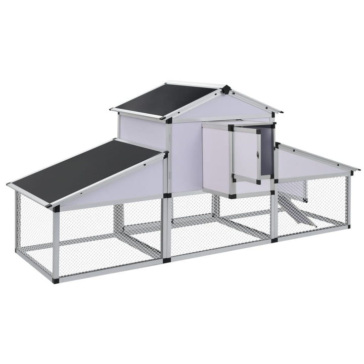 41323  Coteț De Găini Cu Zonă De Mișcare Și Repaus Aluminiu