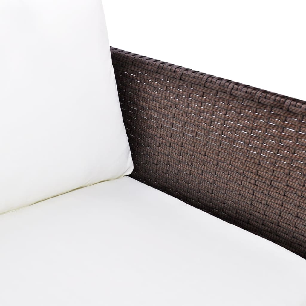 Set Mobilier De Grădină Cu Perne, 3 Piese, , Poliratan