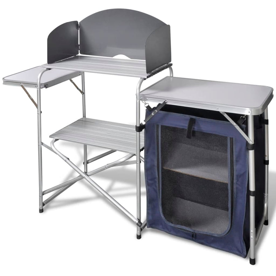Bucătărie De Camping Pliabilă, Cu Paravânt, Aluminiu