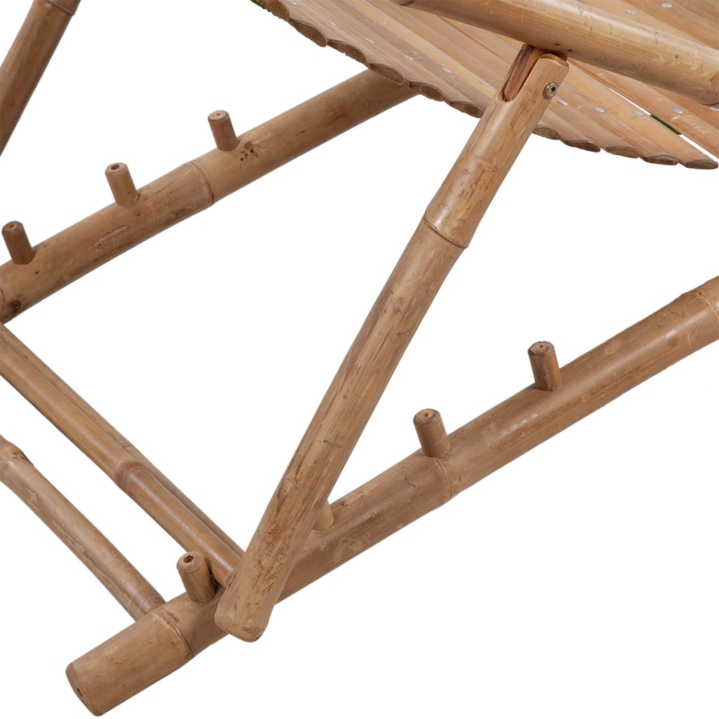 Scaun Pliabil De Exterior, Cu Taburet, Bambus