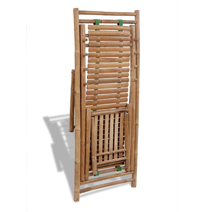Scaun Pliabil De Exterior, Cu Taburet, Bambus