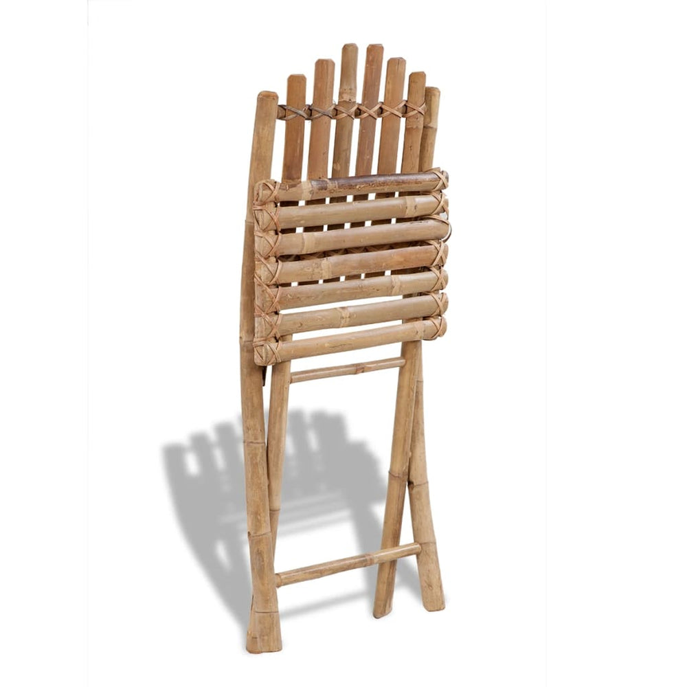 Set Mobilier De Exterior Pliabil, 5 Piese, Bambus