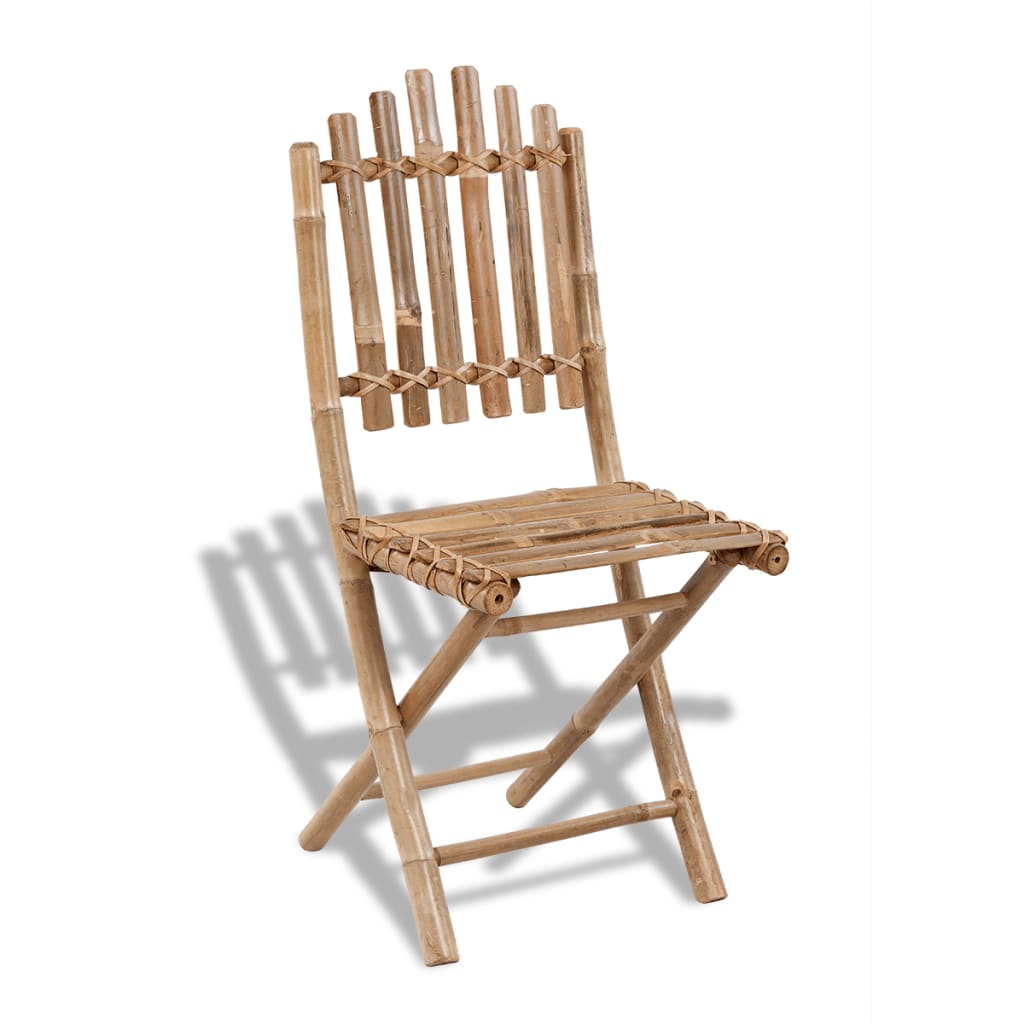 Set Mobilier De Exterior Pliabil, 5 Piese, Bambus