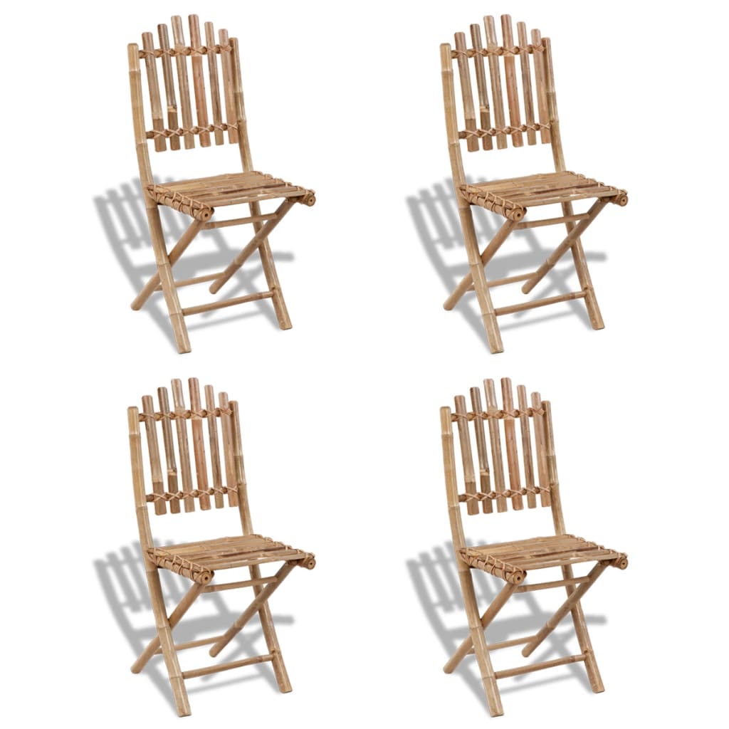 Set Mobilier De Exterior Pliabil, 5 Piese, Bambus