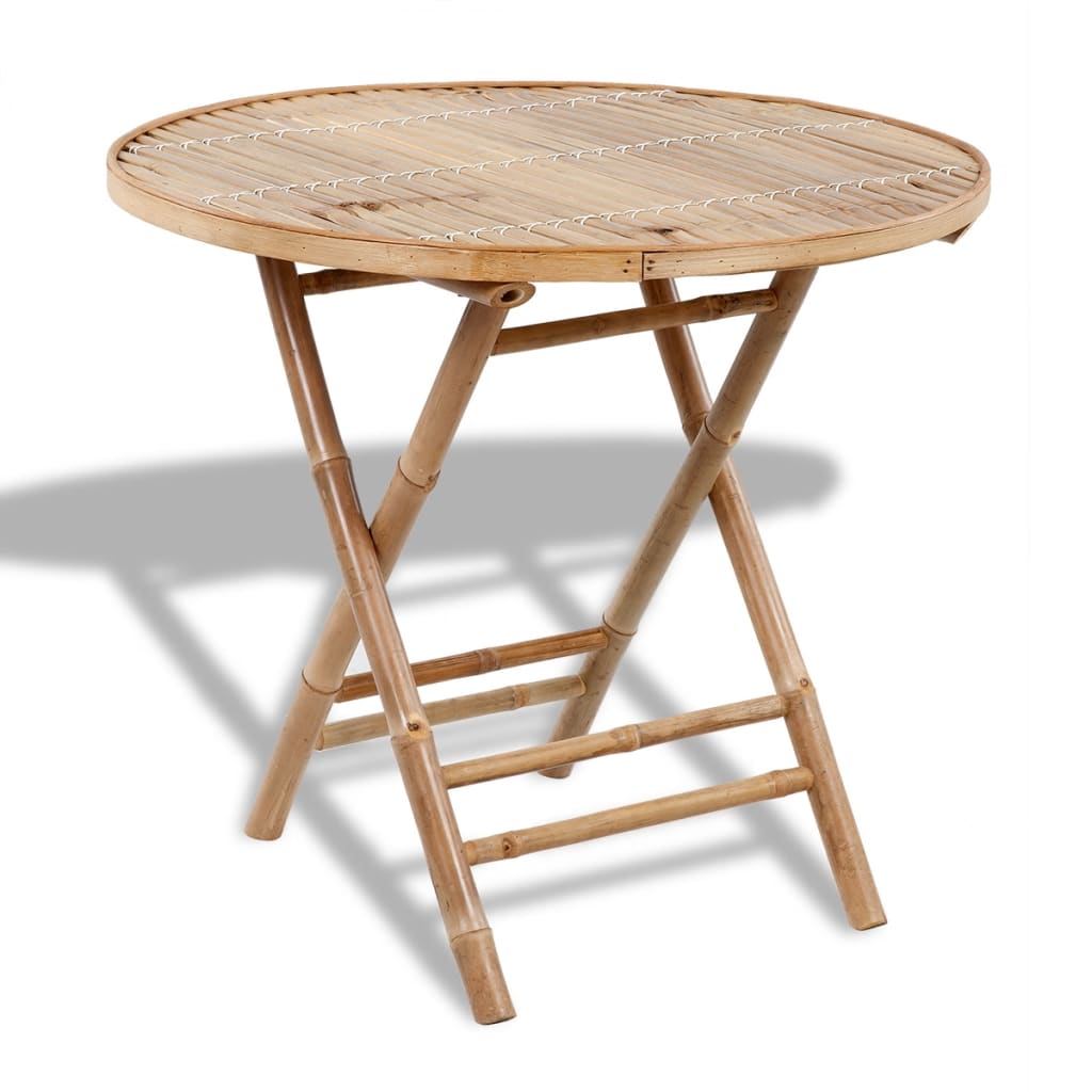 Set Mobilier De Exterior Pliabil, 5 Piese, Bambus