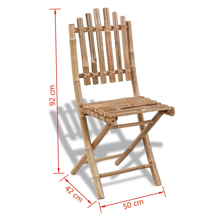 Set Mobilier De Exterior Pliabil, 5 Piese, Bambus
