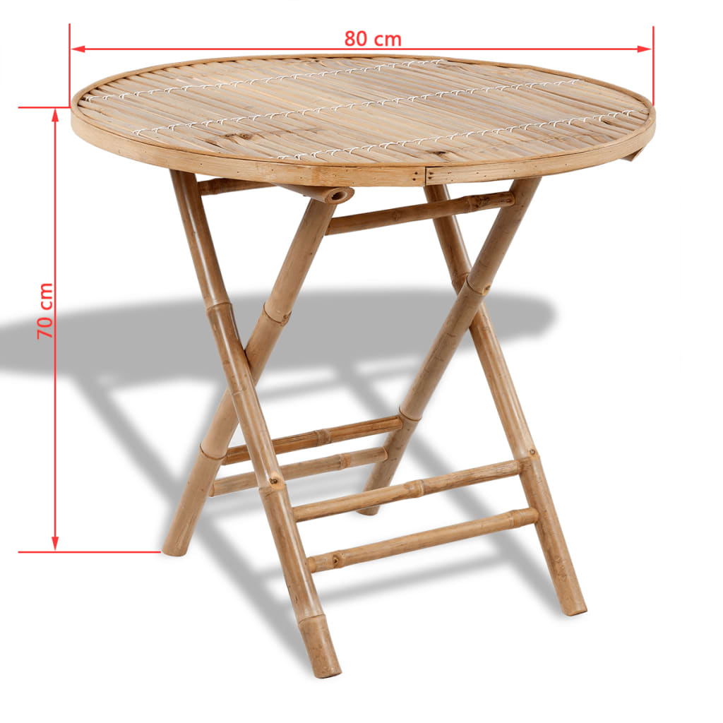 Set Mobilier De Exterior Pliabil, 5 Piese, Bambus