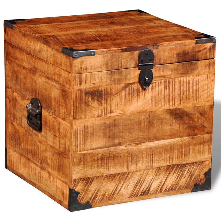 Cufăr De Depozitare Tip Cub, Lemn De Mango Nefinisat
