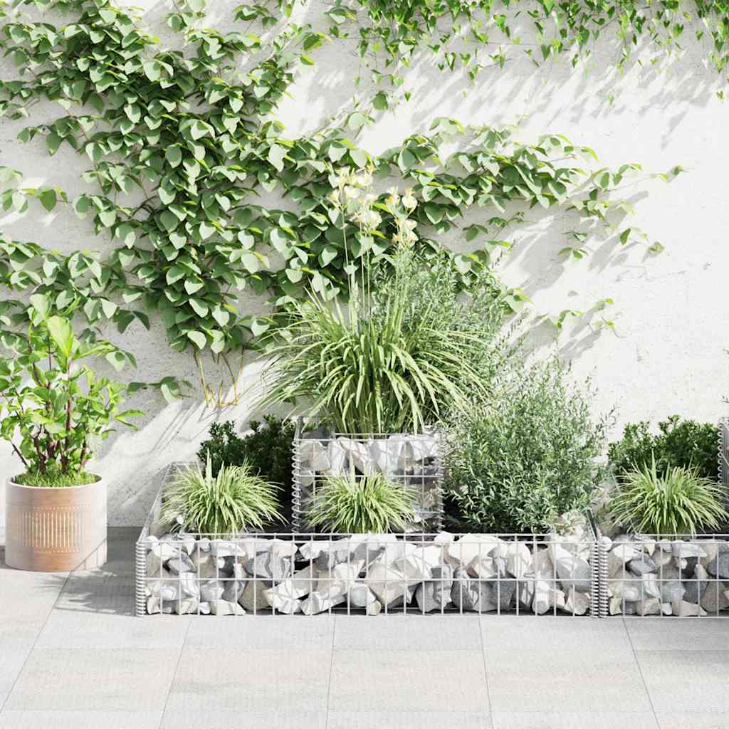 Jardinieră Gabion, 120 X 120 X 20 Cm, Oțel Galvanizat