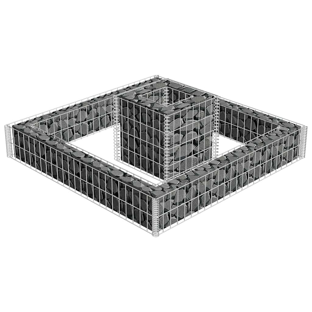Jardinieră Gabion, 120 X 120 X 20 Cm, Oțel Galvanizat