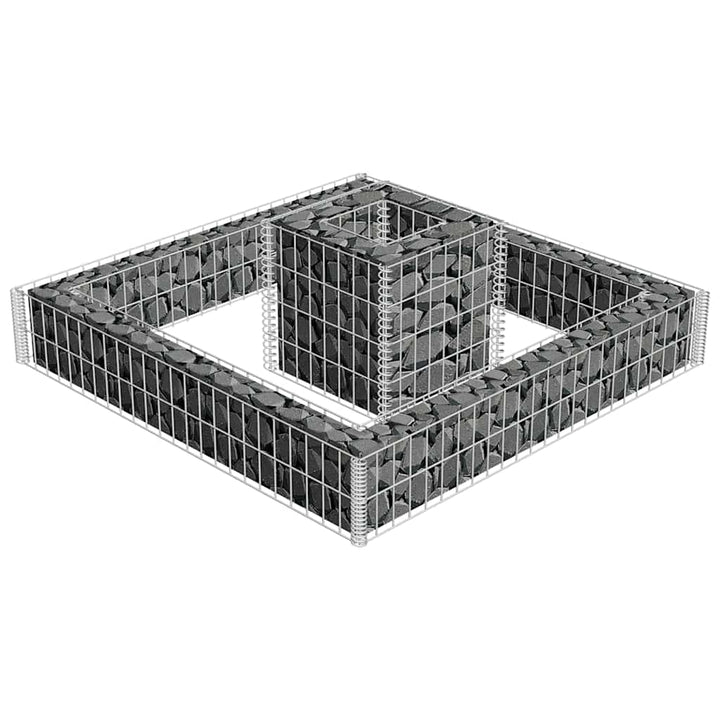 Jardinieră Gabion, 120 X 120 X 20 Cm, Oțel Galvanizat