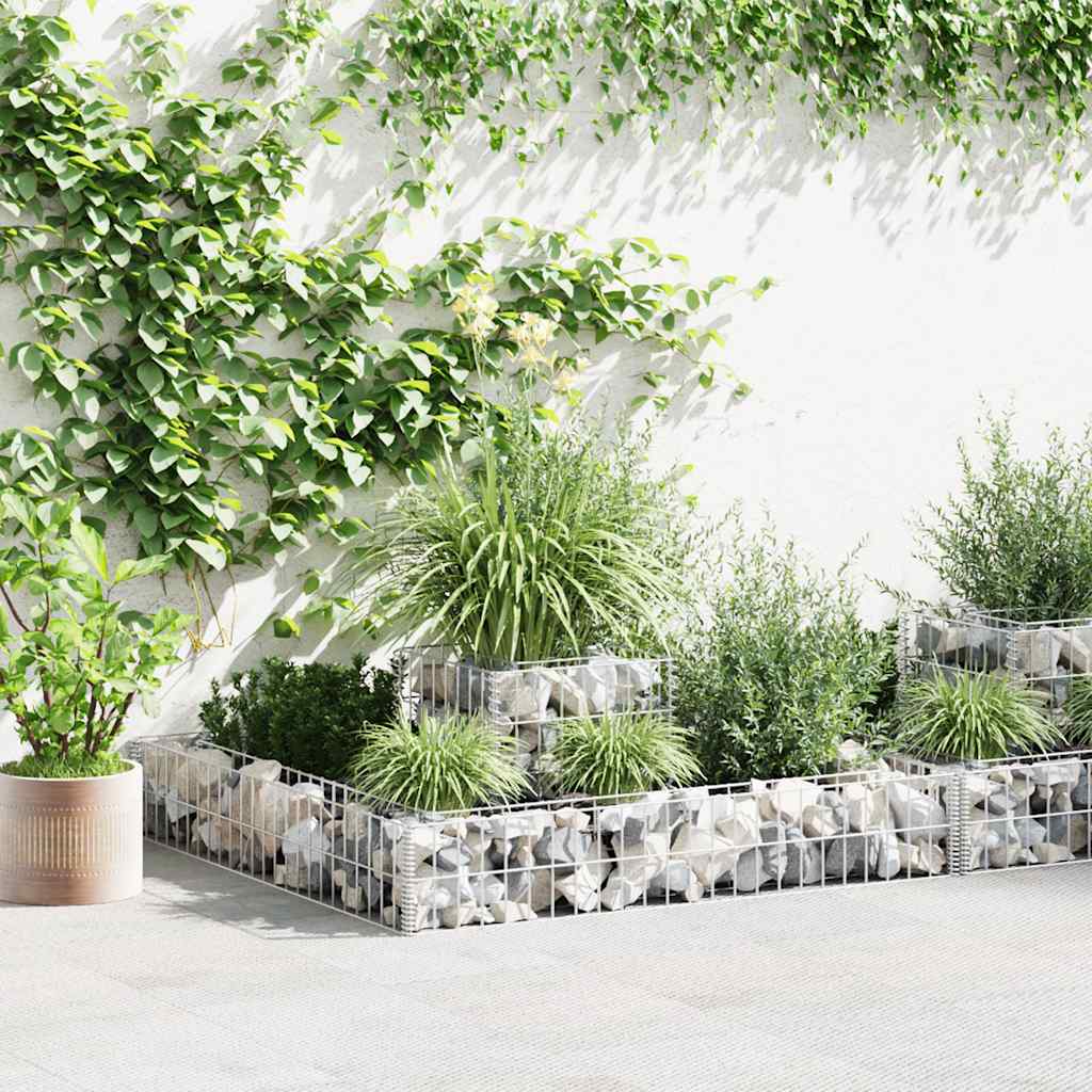 Jardinieră Gabion, 120 X 120 X 20 Cm, Oțel Galvanizat
