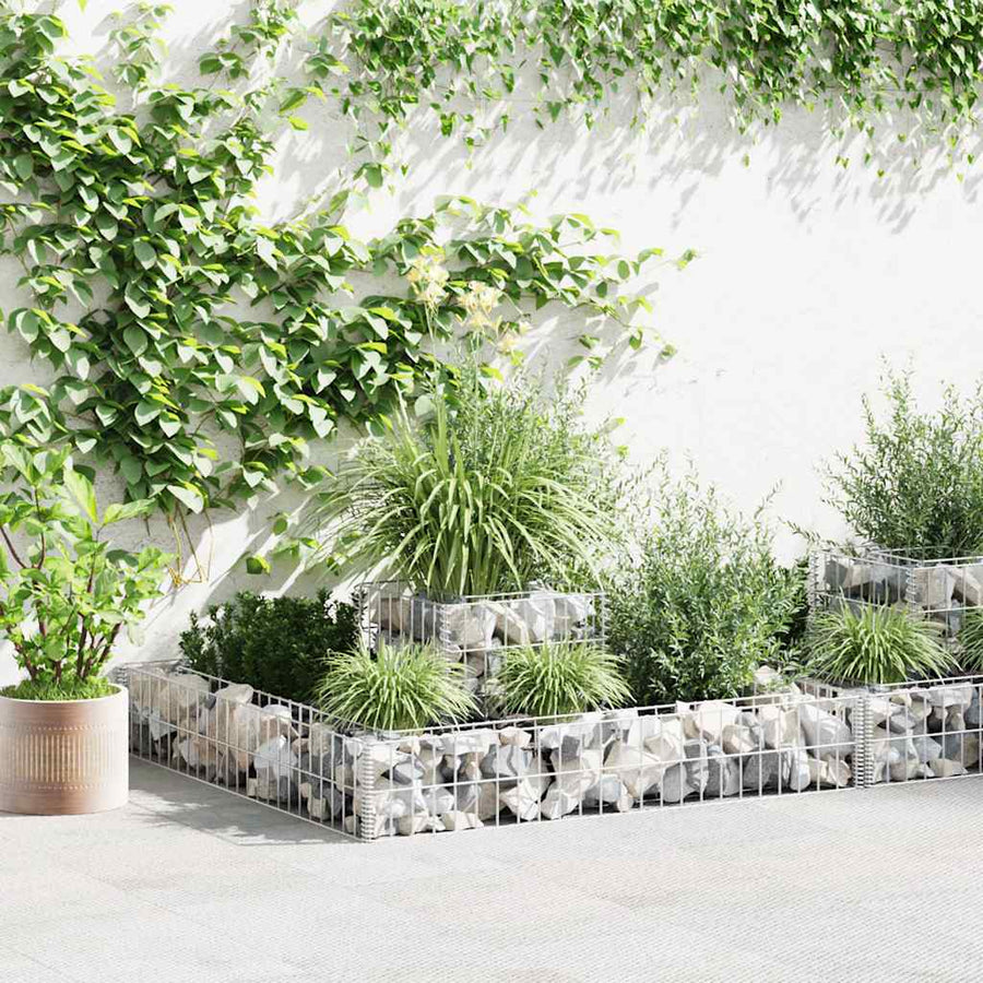 Jardinieră Gabion, 120 X 120 X 20 Cm, Oțel Galvanizat