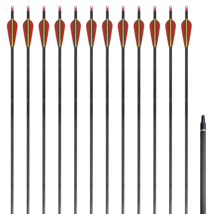 Săgeți Standard Arc Recurv 30&quot; 0,76 Cm Carbon 12 Buc.