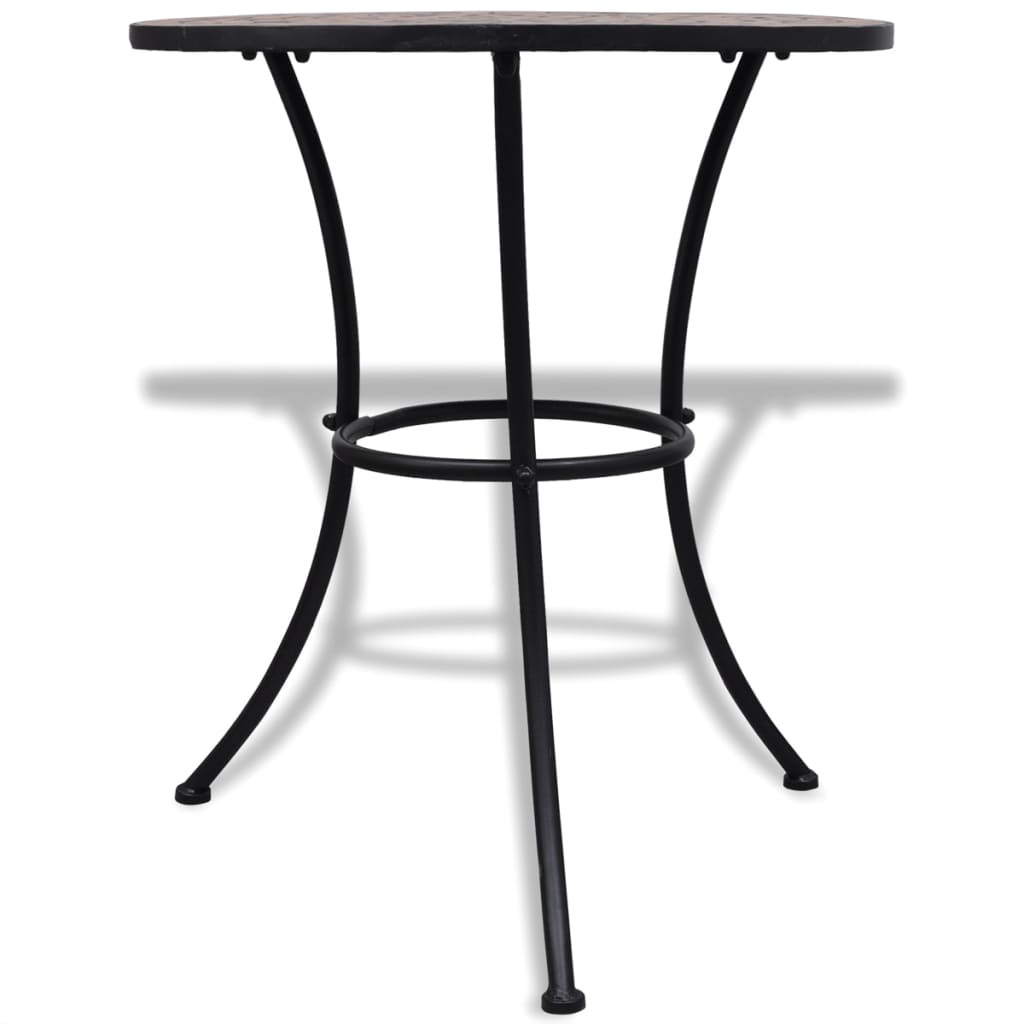 Set Mobilier Bistro, 3 Piese, Cărămiziu, Plăci Ceramice