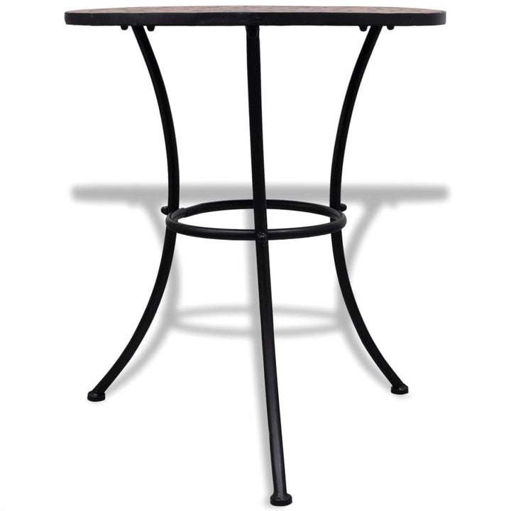 Set Mobilier Bistro, 3 Piese, Cărămiziu, Plăci Ceramice