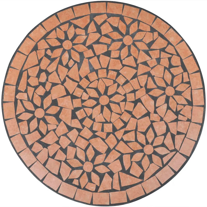 Set Mobilier Bistro, 3 Piese, Cărămiziu, Plăci Ceramice