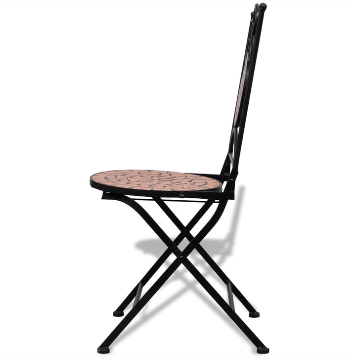 Set Mobilier Bistro, 3 Piese, Cărămiziu, Plăci Ceramice
