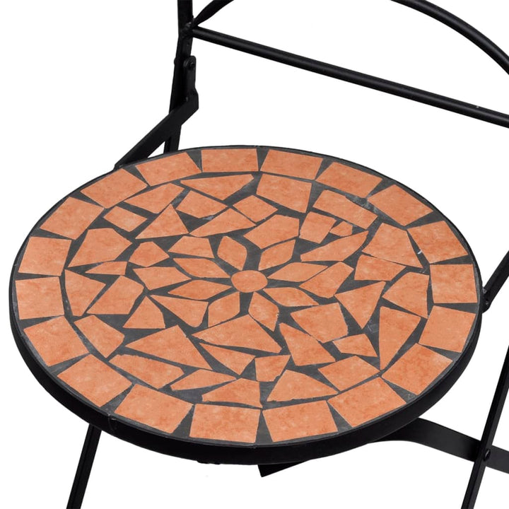 Set Mobilier Bistro, 3 Piese, Cărămiziu, Plăci Ceramice