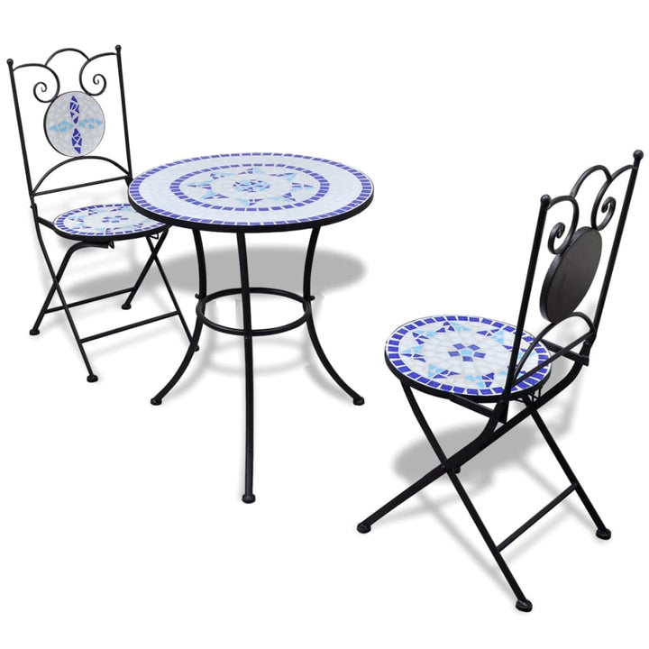 Set Mobilier Bistro, 3 Piese, Cărămiziu, Plăci Ceramice