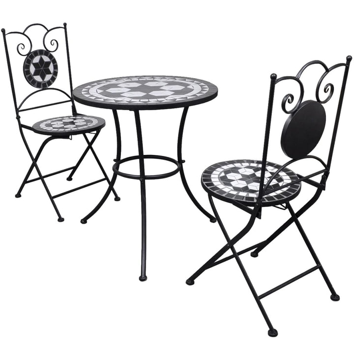 Set Mobilier Bistro, 3 Piese, Cărămiziu, Plăci Ceramice