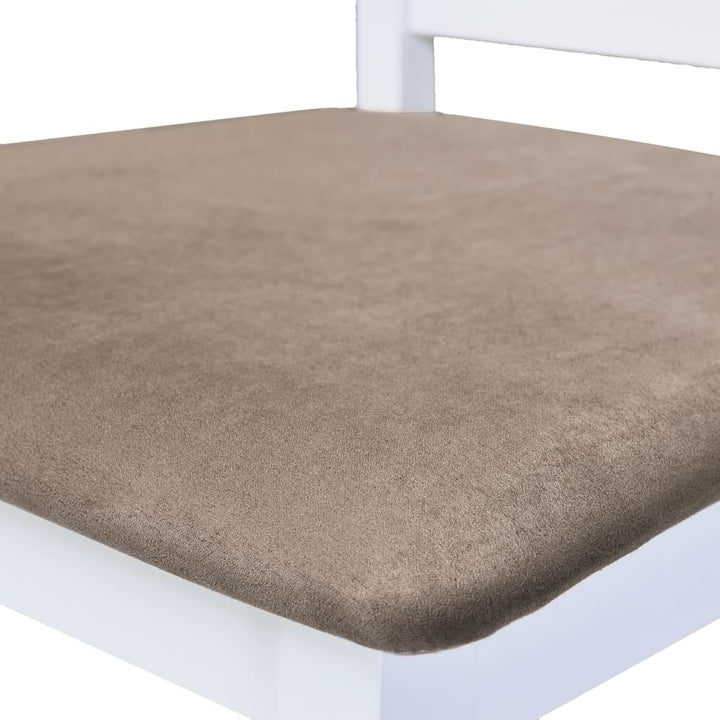 Scaune De Bar, 2 Buc., Alb, Material Textil