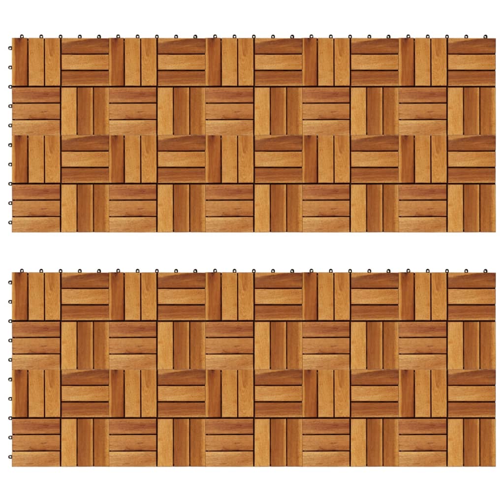 Plăci Pardoseală, 10 Buc., , 30X30 Cm, Lemn Masiv De Acacia