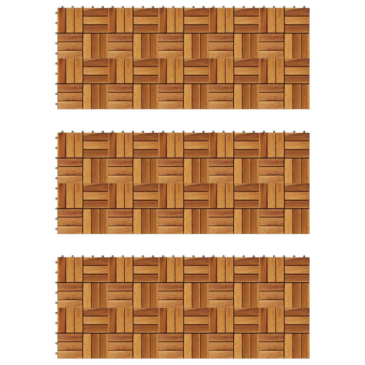 Plăci Pardoseală, 10 Buc., , 30X30 Cm, Lemn Masiv De Acacia