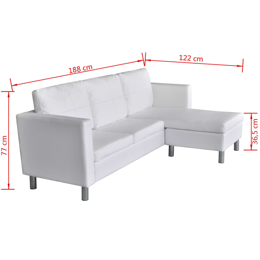 Canapea Modulară Cu 3 Locuri, Piele Artificială,