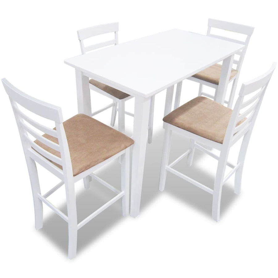 Set Mobilier De Bar Din Lemn, Masă Și 4 Scaune,