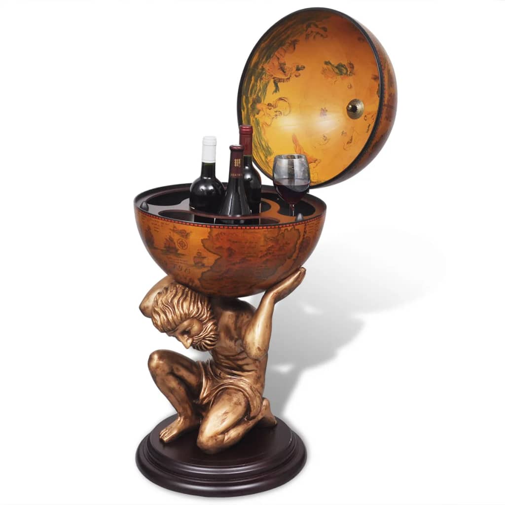 Bar Tip Glob, Suport Sticle De Vin Cu Aspect Atlas 42X42X85 Cm