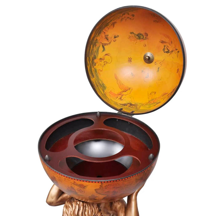 Bar Tip Glob, Suport Sticle De Vin Cu Aspect Atlas 42X42X85 Cm