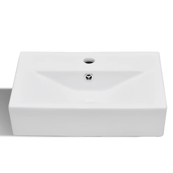 Chiuvetă Baie Ceramică Dreptunghiular Loc Robinet/Preaplin