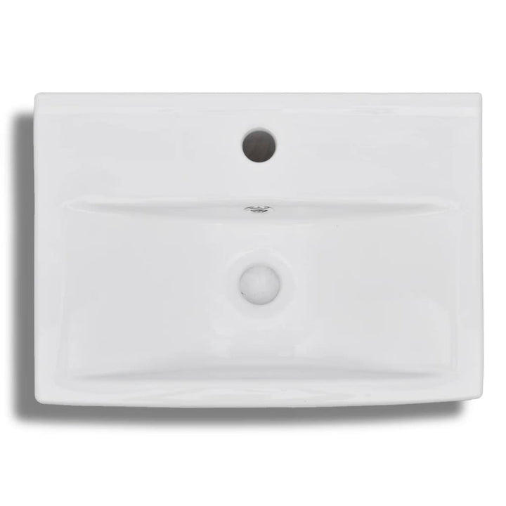 Chiuvetă Baie Ceramică Dreptunghiular Loc Robinet/Preaplin