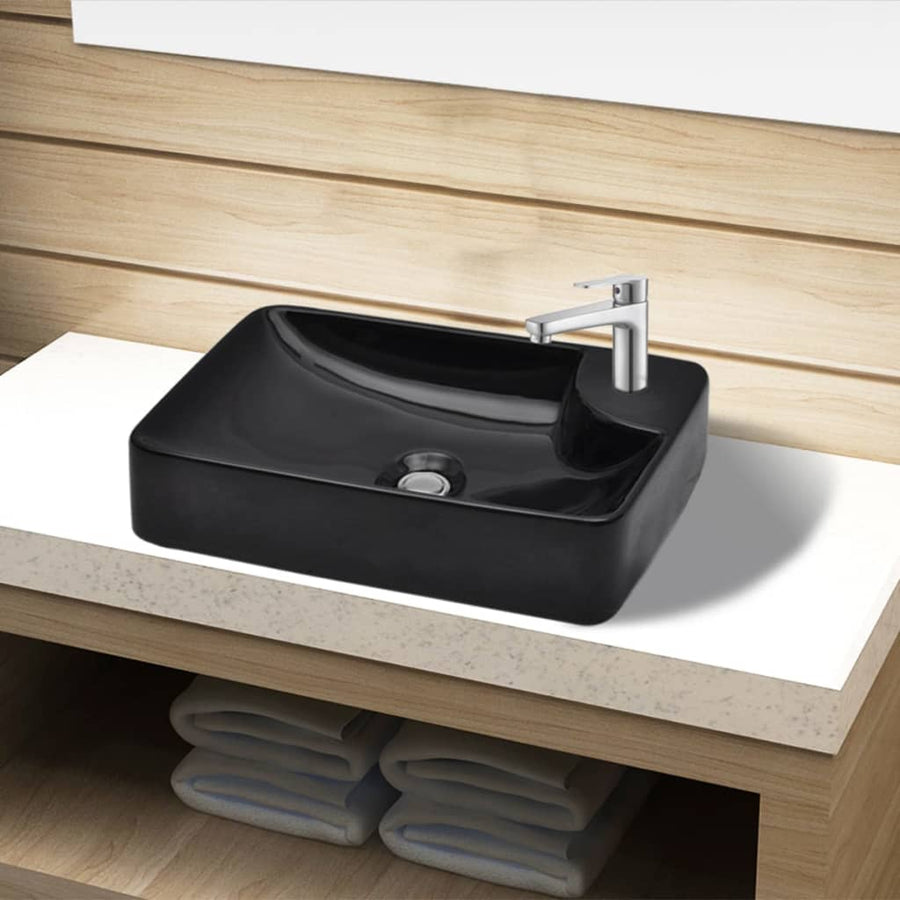 Chiuvetă De Baie Din Ceramică Cu Gaură Pentru Robinet,
