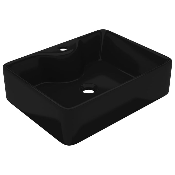 Chiuvetă De Baie Pătrată Din Ceramică Cu Gaură Pentru Robinet,