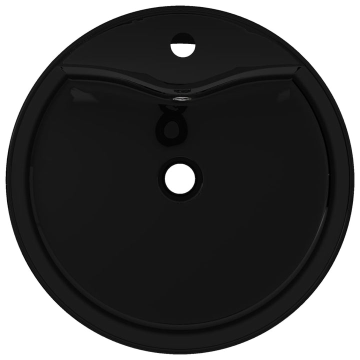 Bazin Chiuvetă Ceramică Baie Cu Gaură Robinet/Preaplin, Rotund,