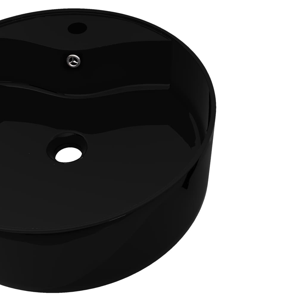 Bazin Chiuvetă Ceramică Baie Cu Gaură Robinet/Preaplin, Rotund,