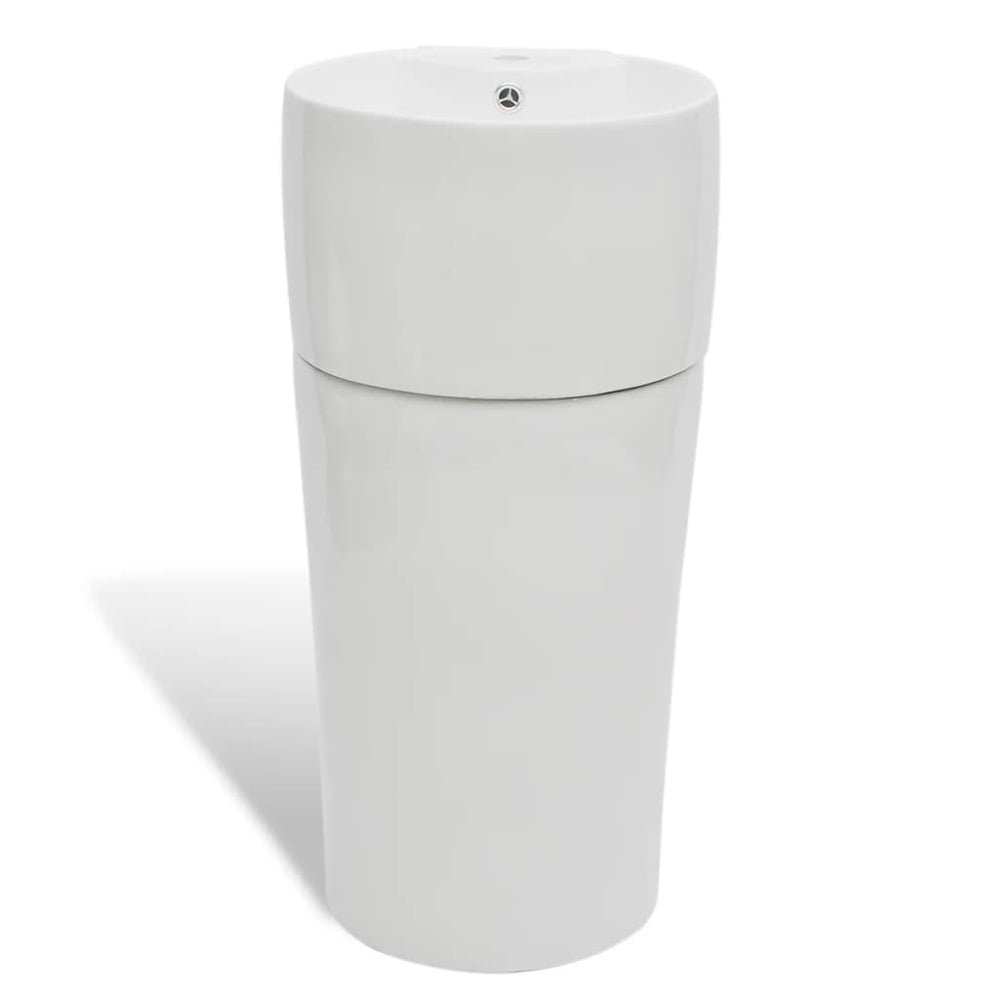 Chiuvetă Baie Cu Suport, Orificiu Robinet/Preaplin,Rotund,Ceramică,